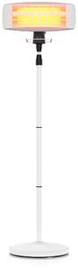 Stufa radiante Brandson con supporto, stufa da patio a infrarossi, stufa da patio, 3 livelli di riscaldamento, 600, 1200 e 1800W, telecomando, supporto telescopico da 120 cm a 190 cm, montaggio a parete