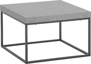 WOHNLING tavolino 60x60x38 cm grigio tavolino da divano in look cemento design moderno tavolino da salotto quadrato tavolino da salotto gambe in metallo