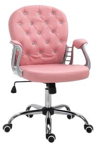 Sedia da ufficio ergonomica Vinsetto, poltrona da ufficio per dirigenti, schienale imbottito, rosa