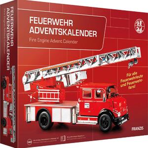 FRANZIS 67206 - Calendario dell'Avvento per vigili del fuoco, kit di modellismo in metallo del Mercedes-Benz L1519 in scala 1:43, completo di un manuale di 52 pagine
