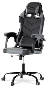 Sedia da gaming Autronic grigia e nera in ecopelle con schienale meccanico basculante 135° (KA-L626 GREY)