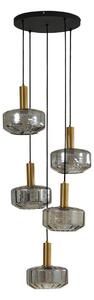 Lampada a sospensione Lindby, Hildur, dimmerabile, Grigio, Sala da pranzo, Vetro