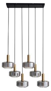 Lampada a sospensione Lindby, Hildur, dimmerabile, Grigio, Sala da pranzo, Vetro