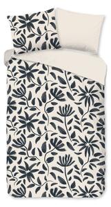 Set copripiumino e federa nero/beige in cotone per letto singolo ed esteso 140x220 cm Emilia – Good Morning