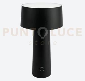 Lampada da tavolo wireless mush a batteria nera led 3w 3000°k 200lm
