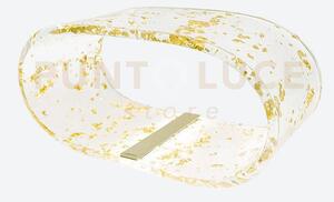 Lampada grande future in cristallo acrilico trasparente e oro led 4