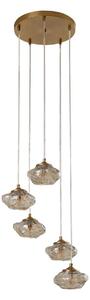 Lampada a sospensione Lindby, Piatra, dimmerabile, Trasparente, Soggiorno, Vetro, Moderno