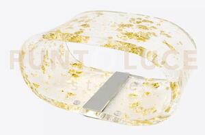 Lampada piccola future in cristallo acrilico trasparente e oro led 