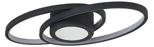 Plafoniera Lindby, Thalina, dimmerabile, Nero, Soggiorno, Metallo, Moderno