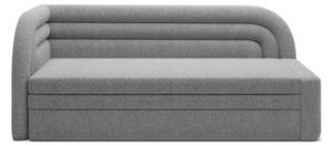 Divano grigio allungabile/con contenitore con penisola a sinistra e rivestimento in bouclé 223 cm Fabillo – ELTAP