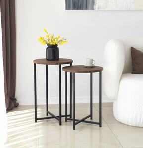 Skye Decor, Neta Set - Walnut, tavolino, noce, 100 % LEGNO DI PINO MASSICCIO, 35 x 35 x 55 cm