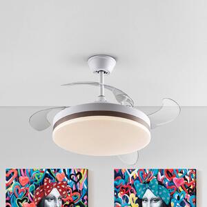Schuller Valencia Ventilatore da soffitto LED Vento bianco/bronzo/fumé Ø 100 cm silenzioso Vento, dimmerabile, Alluminio / Grigio / Zincato, Soggiorno / Sala da pranzo, Metallo, Moderno