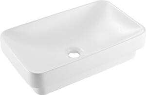 Lavabo/lavandino - Semincasso/da appoggio - Rettangolare 49 x 30,5 cm - Foro di scarico 4,5 cm - Per bagno piccolo/WC ospiti - Bianco