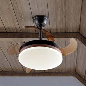 Schuller Valencia Ventilatore da soffitto LED Vento nero/bronzo/fumé Ø 90 cm silenzioso Vento, dimmerabile, Alluminio / Grigio / Zincato, Soggiorno / Sala da pranzo, Metallo, Moderno
