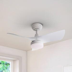 Schuller Valencia Ventilatore da soffitto LED Tropic, bianco, Ø 76 cm, silenzioso, CCT dimmerabile, Bianco / Opale, Soggiorno / Sala da pranzo, Metallo, Moderno