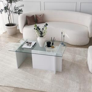 Skye Decor, Escape - White, tavolini, bianco, vetro, 105 x 40 x 65 cm