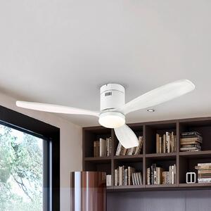 Schuller Valencia Ventilatore da soffitto LED Siroco, bianco, Ø 132 cm, silenzioso, CCT dimmerabile, Bianco / Opale, Soggiorno / Sala da pranzo, Metallo, Moderno
