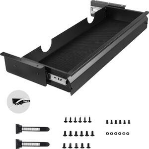 Cassetto sottobanco - Organizer per scrivania - 74 x 23,5 x 10,7 cm - Contenitore nascosto - Per tavoli sit-stand - Cassetto portamatite - Facile da montare