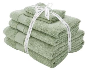 Set di asciugamani per viso e corpo tipo terry verdi in cotone 6 pz Anti-Bacterial – Catherine Lansfield