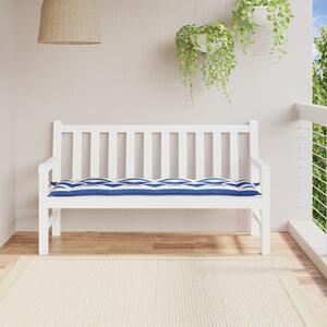Cuscino per Panca Bianco e Blu 150x50x7 cm in Tessuto Oxford
