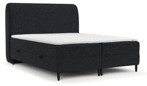 Letto boxspring nero con contenitore 140x200 cm Melba - Maison de Rêve