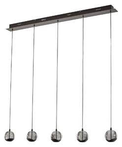 Lampada a sospensione Lucande, Hayley, Nero, Soggiorno, Vetro, Design