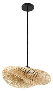 Lampada a sospensione Lindby, Eleane, dimmerabile, Legno, Soggiorno, Bambù, Campagna / rustico