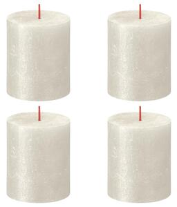 Bolsius Candele Pilastro Rustiche Shimmer 4 pz 190x68 mm Avorio