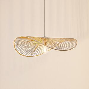 Lampada a sospensione Valdorin Lindby, dimmerabile, Crema / Ambra, Soggiorno / Sala da pranzo, Carta / Lunolit / Lunopal, Moderno, Lampada a sospensione
