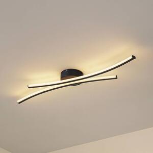 Plafoniera a LED Ravion Lindby, Nero, Soggiorno / Sala da pranzo, Alluminio, Moderno, Plafoniera LED