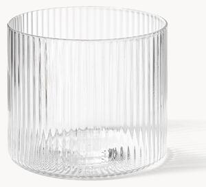 Set di 4 bicchieri acqua in vetro soffiato con scanalatura in rilievo Ripple, 200 ml