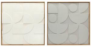 HOMCOM Decorazione da parete 3D Set 2 pezzi geometrica Moderna per soggiorno, ingresso, 80 x 3,5 x 80 cm, Bianco | Aosom Italy