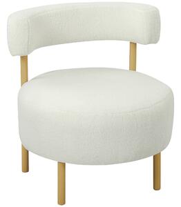 HOMCOM Poltrona imbottita rivestita in tessuto Sherpa, con gambe in metallo 67 x 67 x 71 cm Bianco crema | Aosom Italy