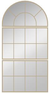 HOMCOM Specchio da parete ad arco, a forma di finestra, cornice in metallo 76 x 150 cm Oro | Aosom Italy