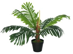 Outsunny Palma Decorativa in Plastica, Pianta Tropicale Finta con Vaso, Ideale per Abbellire Interni/Esterni, Ф16 x 60cm|Aosom