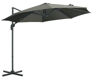 Outsunny Ombrellone da Giardino Decentrato con Angolazione Regolabile e Girevole a 360°, Ø294x248cm Grigio|Aosom