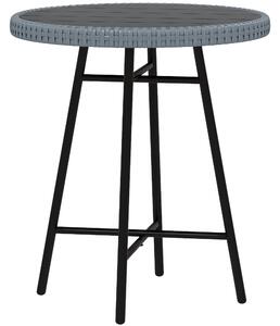 Outsunny Tavolino da Giardino Moderno con Piano in Plastica di Legno, in Rattan e Acciaio, 50x50x55 cm, Grigio e Nero|Aosom