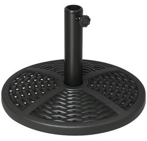 Outsunny Base per Ombrellone da Giardino Rotonda Effetto Rattan Ø45cm Peso da 9.5kg, Nero|Aosom