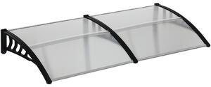 Outsunny Pensilina da Esterno per Finestre e Porte in Policarbonato e Alluminio, 200x100x26cm, Trasparente