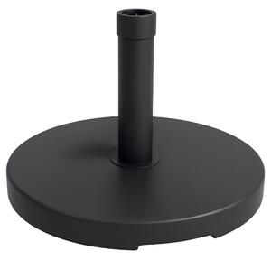 Outsunny Base per Ombrellone da 15kg Rotonda per Pali da Ø24-38mm, Plastica e Cemento, Ø46.5 cm, Nero