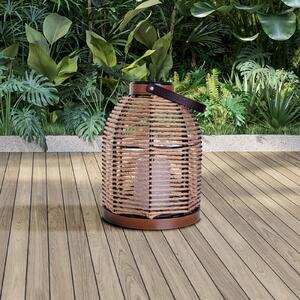 Näve Lampada LED solare Korbinian, marrone, altezza 29 cm, IP44, lanterna