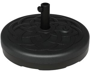 Base Per Ombrellone Outsunny In HDPE, 4 Pezzi Riempibili Con Acqua O Sabbia, Connettori Inclusi, 104x104 Cm, Nera