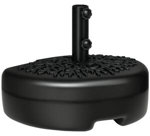 Outsunny Base per Ombrellone Semicircolare Riempibile con Sabbia o Acqua per Pali 38-48mm, Nero|Aosom