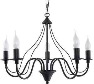 Lampadario MINERWA 5 nero 5xE14 10W acciaio 80x60x60cm Sollux Lighting