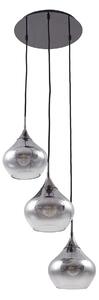 Lampada a sospensione Lucande, Jarven, dimmerabile, Grigio, Sala da pranzo, Vetro, Moderno