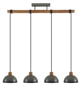 Lampada a sospensione Lindby, Durbis, dimmerabile, Grigio, Cucina, Legno, Vintage