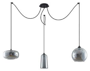 Lampada a sospensione Lucande, Zyli, dimmerabile, Grigio, Soggiorno, Vetro, Vintage