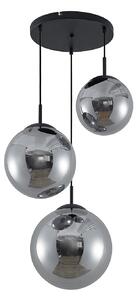 Lampada a sospensione Lindby, Teeja, dimmerabile, Grigio, Soggiorno, Vetro, Vintage