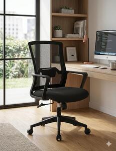 Sedia da ufficio ergonomica con schienale in rete e regolabile in altezza