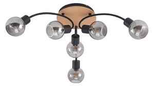 Plafoniera Lindby, Eridia, dimmerabile, Legno, Soggiorno, Vetro, Moderno